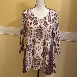 Style & co; 3/4 Sleeve Top; Large